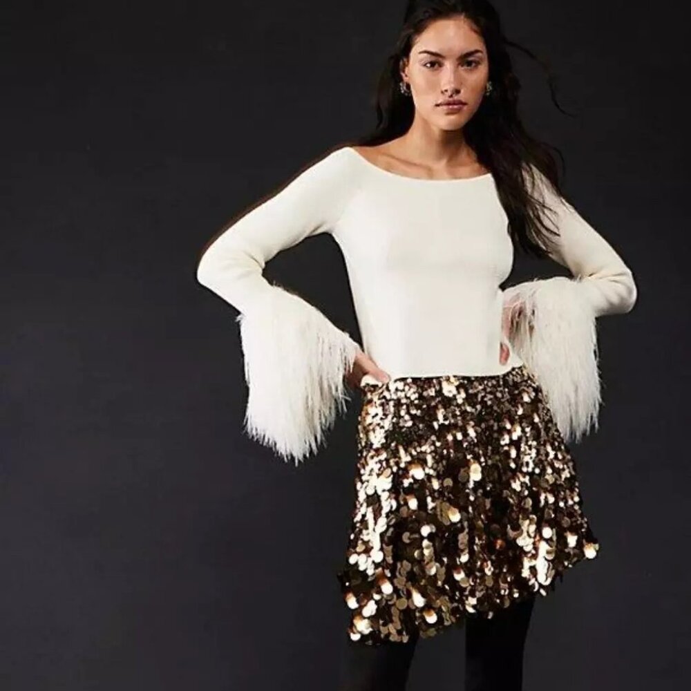 Free People Can't Get Enough Sequin Skirt